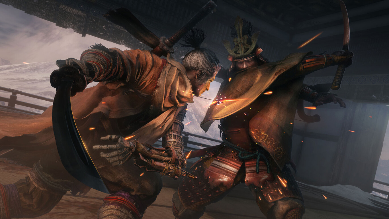 gameplay de enfrentamiento con un guardia shogun